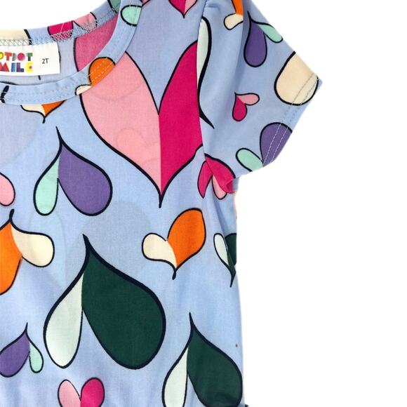 Brand New Dot Dot Smile Colored Hearts Cap Dress - 6/12M - Picture 2 of 5